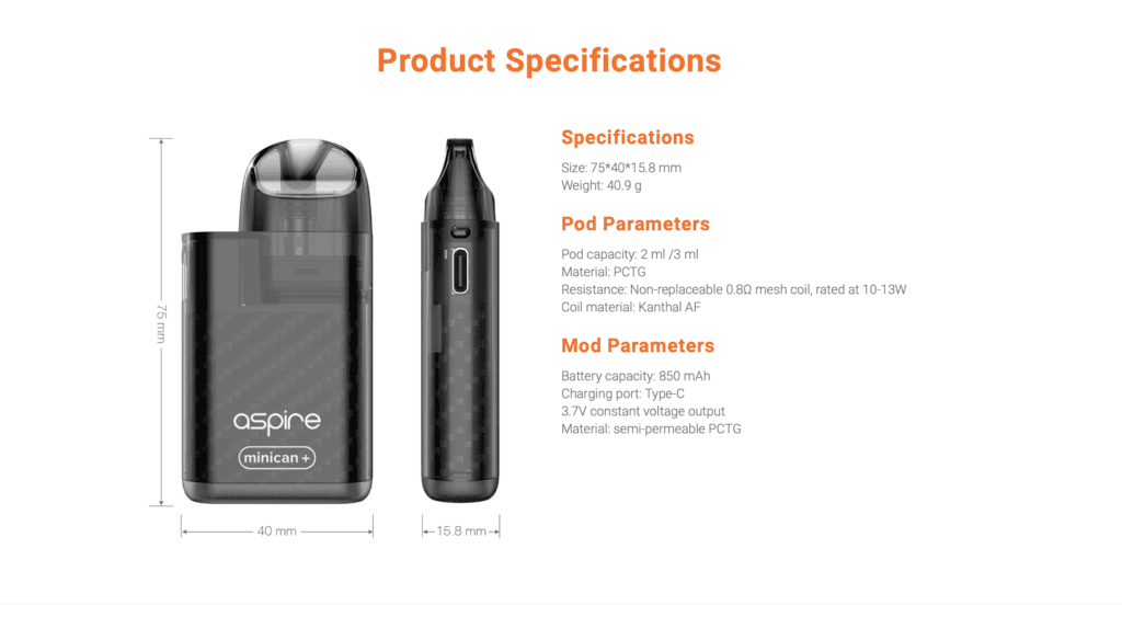 【VAPE】Aspire minican+ を買ったのでレビュー